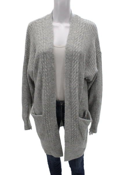 Miss Selfridge Women Cardigan Gray Long Sleeve Classic Size 6