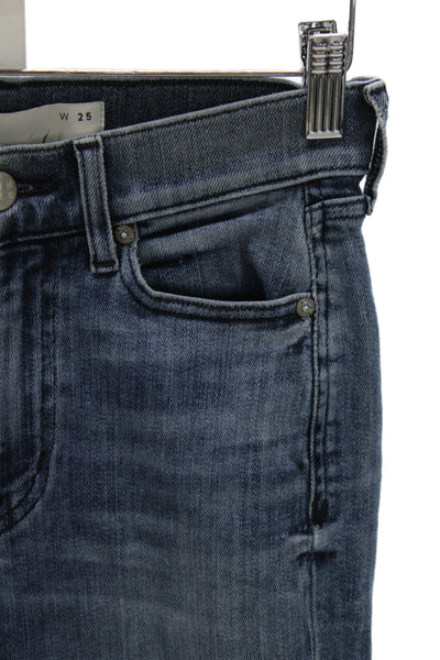 AYR Womens Cropped Wide Leg Jeans Blue Cotton Spandex Size 25