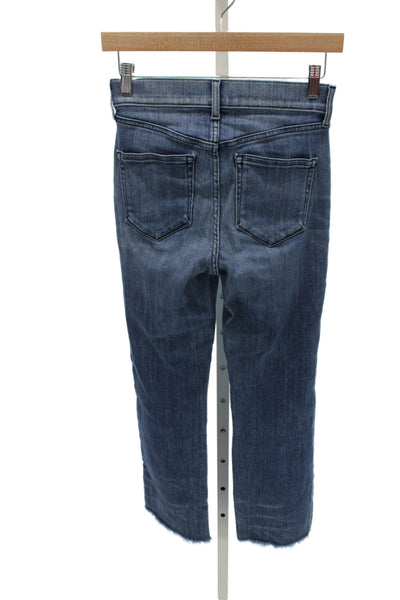 AYR Womens Cropped Wide Leg Jeans Blue Cotton Spandex Size 25