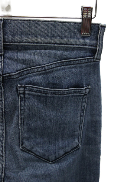 AYR Womens Cropped Wide Leg Jeans Blue Cotton Spandex Size 25