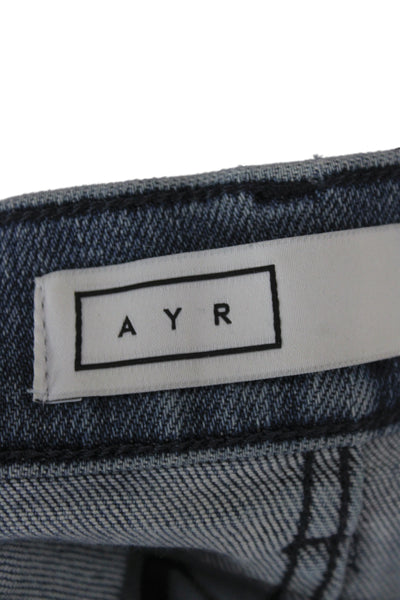 AYR Womens Cropped Wide Leg Jeans Blue Cotton Spandex Size 25