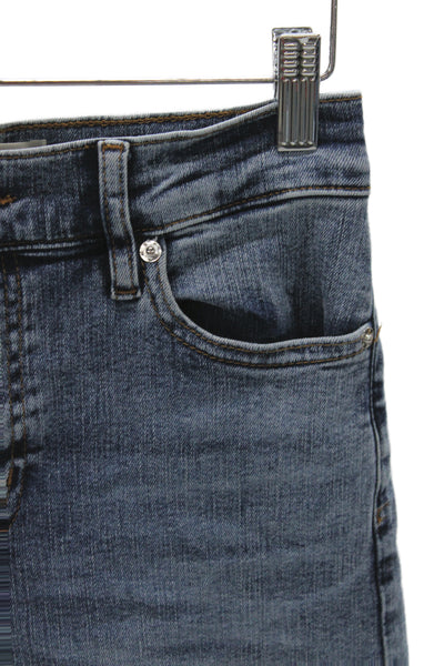 Frame Womens Cropped Wide Leg Jeans Blue Mid Rise Button Size 26