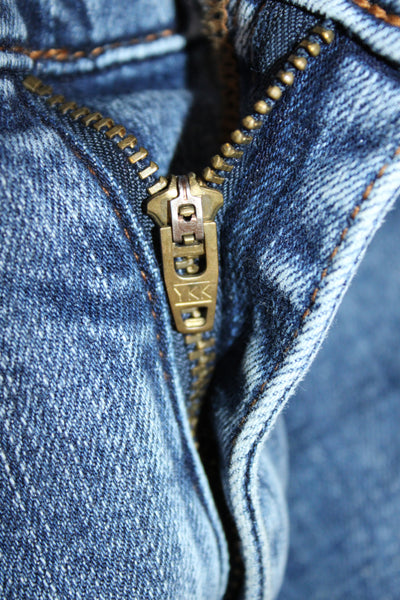 Frame Womens Cropped Wide Leg Jeans Blue Mid Rise Button Size 26