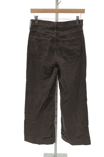 J Crew Unisex Brown 90s Pants Button Closure Size 26