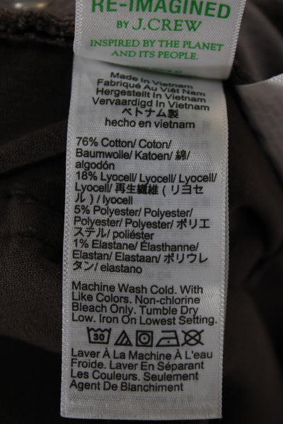 J Crew Unisex Brown 90s Pants Button Closure Size 26
