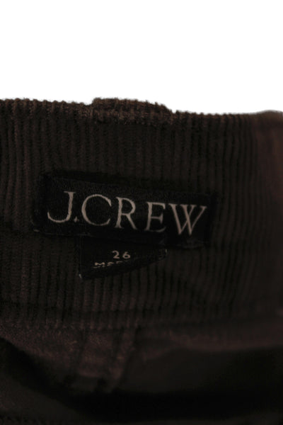 J Crew Unisex Brown 90s Pants Button Closure Size 26