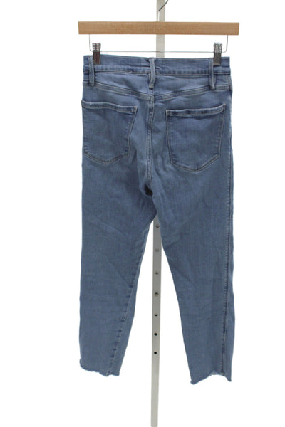 Frame Womens Ankle Cropped Jeans Blue Button Mid Rise Size 26
