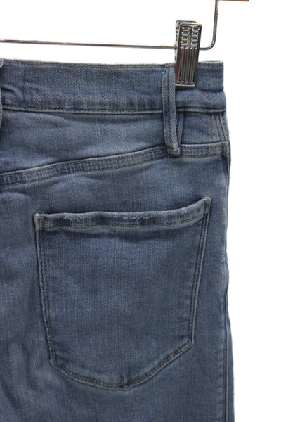 Frame Womens Ankle Cropped Jeans Blue Button Mid Rise Size 26