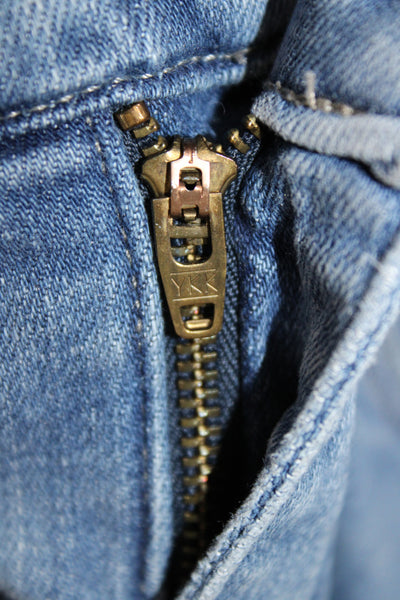 Frame Womens Ankle Cropped Jeans Blue Button Mid Rise Size 26