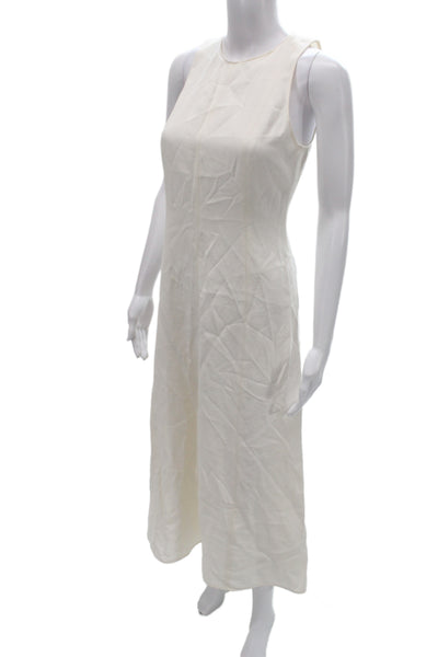 MNG Womens Tank Dress White Round Neck Sleeveless Long Size XS