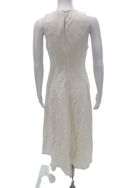 MNG Womens Tank Dress White Round Neck Sleeveless Long Size XS