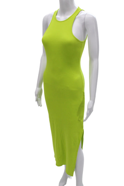 French Connection Women Bodycon Tank Dress Green Sleeveless Long Cotton Size S