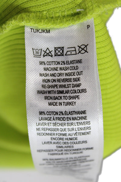 French Connection Women Bodycon Tank Dress Green Sleeveless Long Cotton Size S