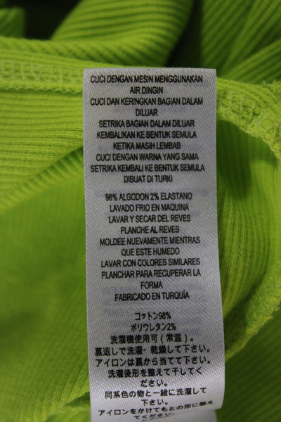 French Connection Women Bodycon Tank Dress Green Sleeveless Long Cotton Size S