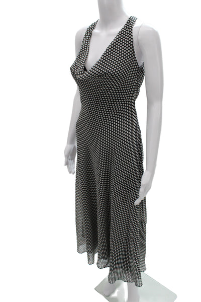 Zara Women Maxi Slip Dress Black Polka Dot Sleeveless Size XS