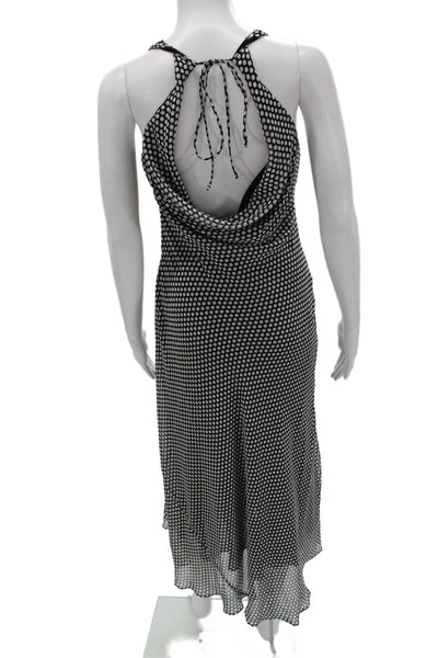Zara Women Maxi Slip Dress Black Polka Dot Sleeveless Size XS