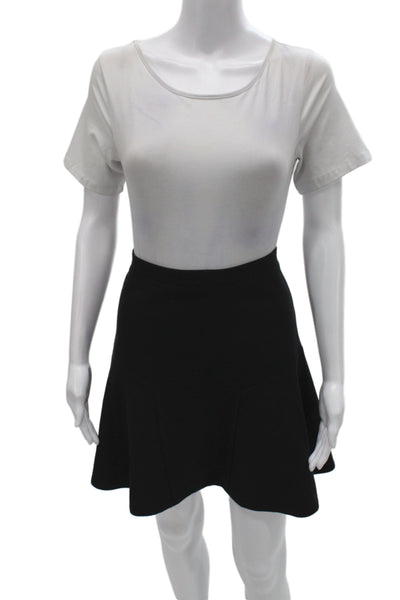 J Crew Women A-Line Skater Skirt Black Polyester Viscose Spandex Size 2