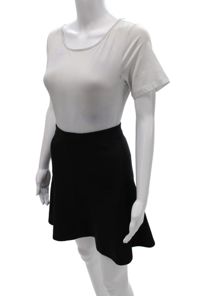 J Crew Women A-Line Skater Skirt Black Polyester Viscose Spandex Size 2