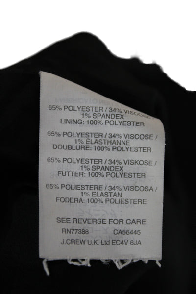 J Crew Women A-Line Skater Skirt Black Polyester Viscose Spandex Size 2