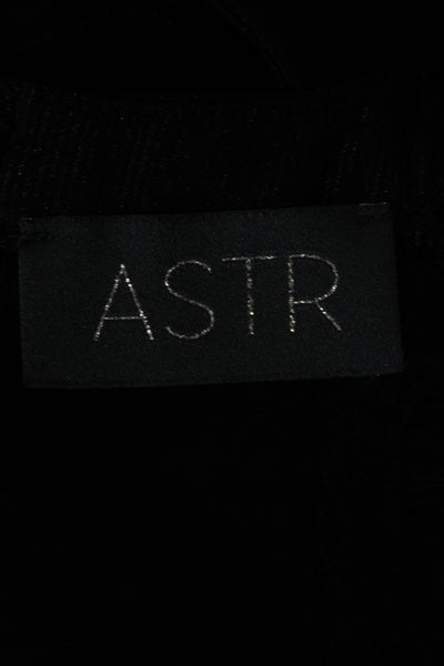 ASTR Womens Black Sleeveless Button Tank Polyester Solid Size M