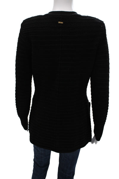 Toccin Unisex Black Mercerized Cotton Button Cardigan Long Sleeve Size XS