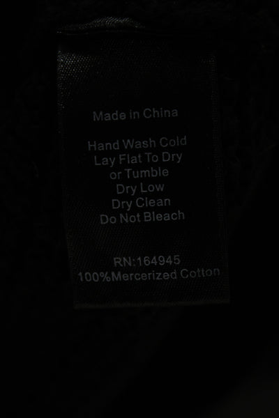 Toccin Unisex Black Mercerized Cotton Button Cardigan Long Sleeve Size XS