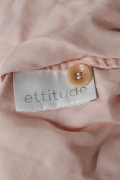 Ettitude Womens Cotton collared Top SleepWear Set Pink Size L
