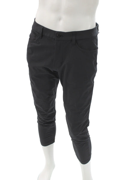 Lululemon Mens Black Cropped Ankle Pants Rayon Blend Button Size 31