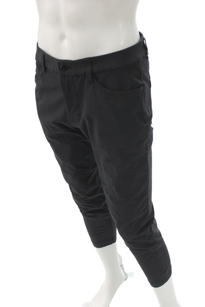 Lululemon Mens Black Cropped Ankle Pants Rayon Blend Button Size 31
