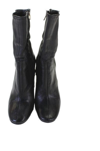 Zara Woman Womens Leather Zip Up High Heel Ankle Boots Black Size 37 7