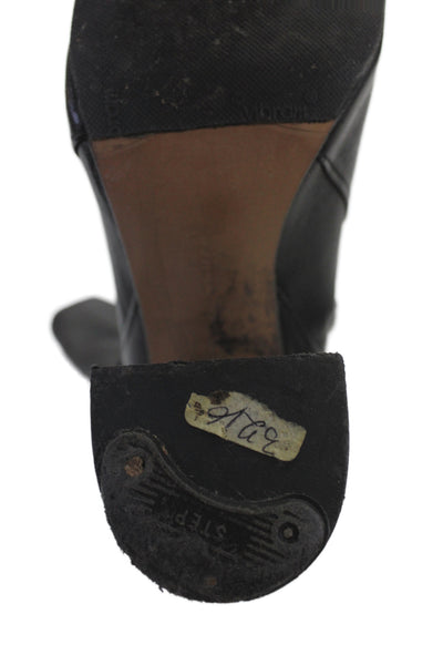 Zara Woman Womens Leather Zip Up High Heel Ankle Boots Black Size 37 7