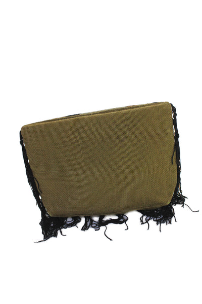 Moyna Womens Printed Tassel Trim Clutch Handbag Multi Colored