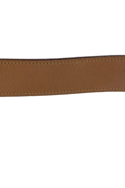 Prada Womens Leather Silver Tone Buckle Medium Belt Brown Size 34