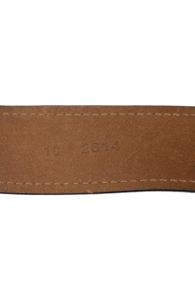 Prada Womens Suede Silver Tone Large Buckle Belt Dark Brown Size 32