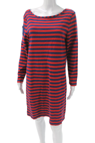 Vineyard Vines Womens Denim Striped Sweater Dress Dark Blue Long Sleeve Size M