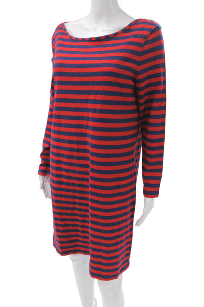 Vineyard Vines Womens Denim Striped Sweater Dress Dark Blue Long Sleeve Size M