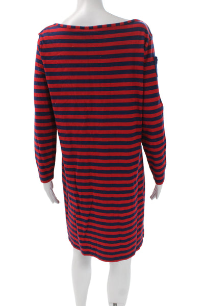 Vineyard Vines Womens Denim Striped Sweater Dress Dark Blue Long Sleeve Size M