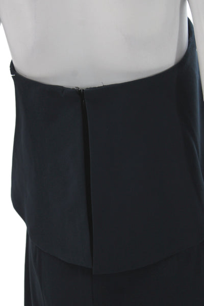 Badgley Mischka Women Short Sheath Dress Dark Blue Sleeveless Zip Size 6