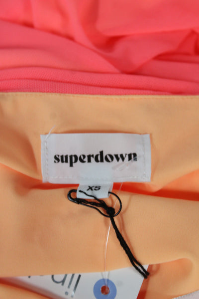 Superdown Womens Bodycon Slip Dress Pink Square Neck Zip 90s Size XS