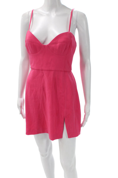 NBD Womens Mini Sundress Pink Polyester Spandex Sleeveless Size S