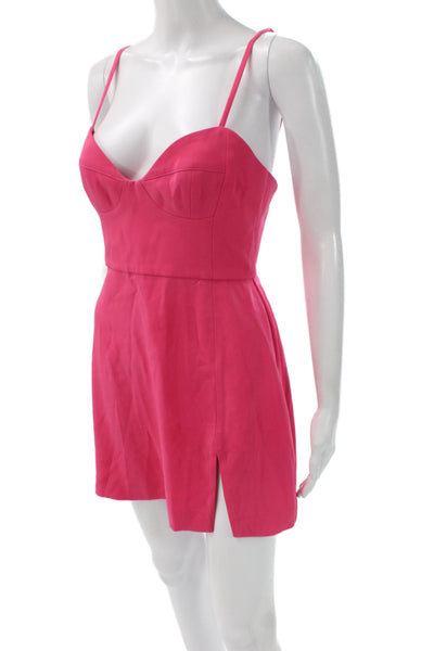 NBD Womens Mini Sundress Pink Polyester Spandex Sleeveless Size S