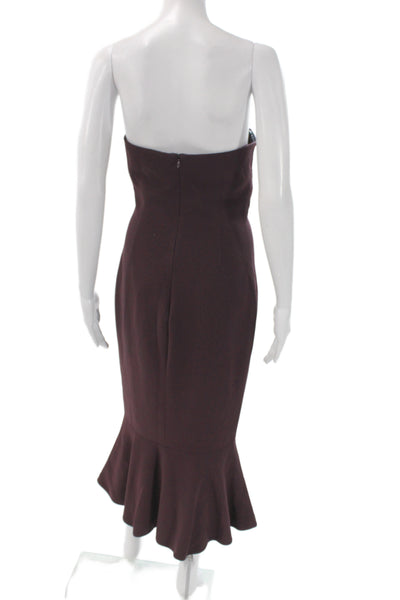 Cinq à Sept Women Mermaid Bodycon Mid Calf Sleeveless Brown Dress Size 6