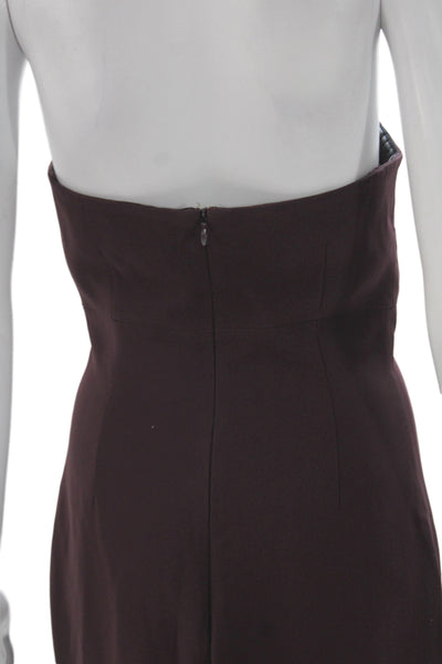 Cinq à Sept Women Mermaid Bodycon Mid Calf Sleeveless Brown Dress Size 6