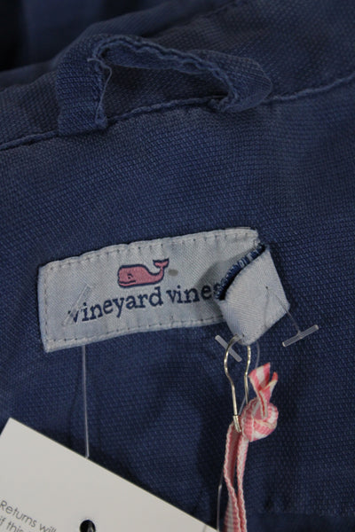 Vineyard Vines Womens Jumpsuit Collared Short Sleeve Blue Tencel Size 10