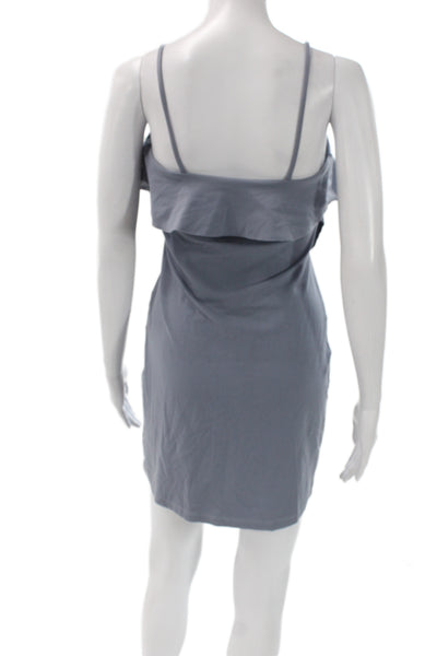 Susana Monaco Women Gray Slip Dress Sleeveless Round Neck Poly Spandex Size S
