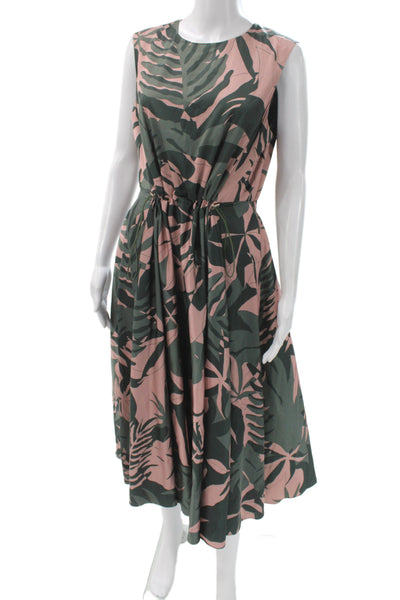 Ted Baker London Women A-Line Maxi Dress Green Floral Sleeveless Size 4