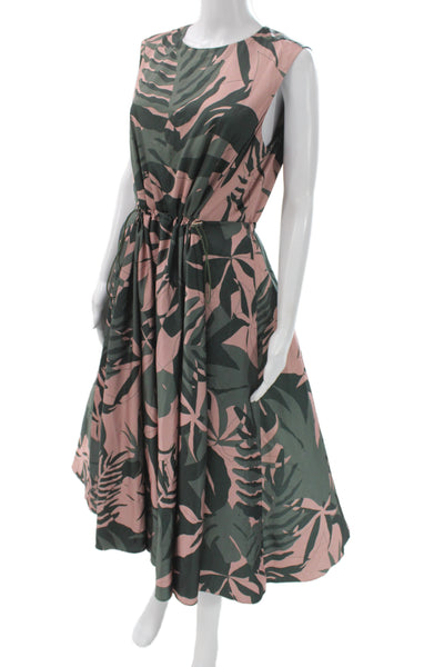 Ted Baker London Women A-Line Maxi Dress Green Floral Sleeveless Size 4