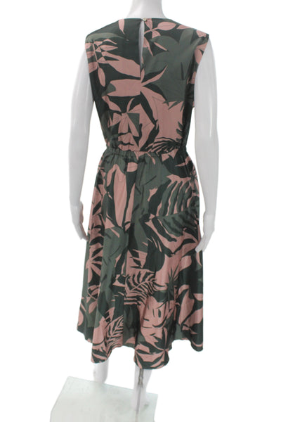 Ted Baker London Women A-Line Maxi Dress Green Floral Sleeveless Size 4