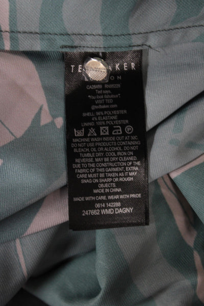 Ted Baker London Women A-Line Maxi Dress Green Floral Sleeveless Size 4