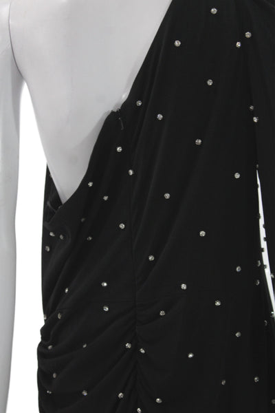 Ieena for MacDuggal Womens Bodycon Mini Dress Black Longsleeve Polka Dot Size 12